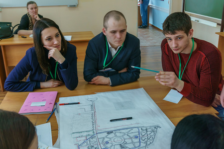 Millerovo/ Rostov region/ Russia - 31 March 2018: Workshop in the city of Millerovo with young...