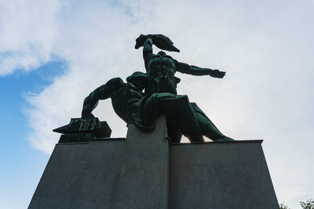 Rostov-on-Don / Russia - May 2018: a monument to two working men in memory of the great strike in 1905 in the cityのeditorial素材