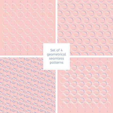 Set of Geometrical seamless patterns in gentle colorsのイラスト素材