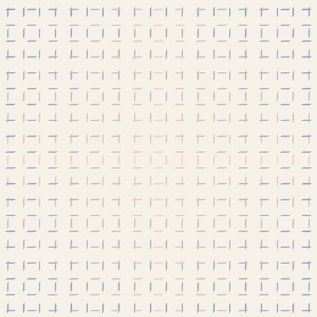 Geometrical seamless pattern in gentle beige, pink and blue colors