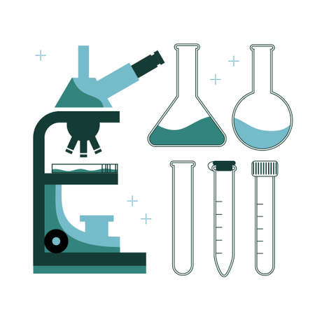 Simple microscope vector illustration in flat styleのイラスト素材