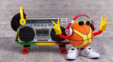 The concept of the music and sports .Sports, leisure, entertainment, music are our best friends.の写真素材