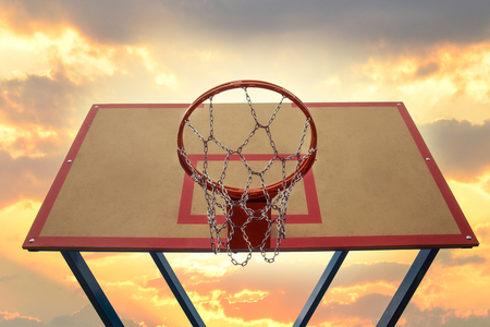 Street basketball.Basketball Hoop close up.