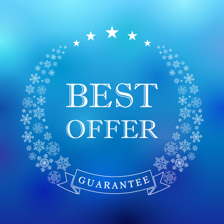 Best winter offer vector stamp. Special Christmas or New Year seasonal sale award vintage sign.のイラスト素材
