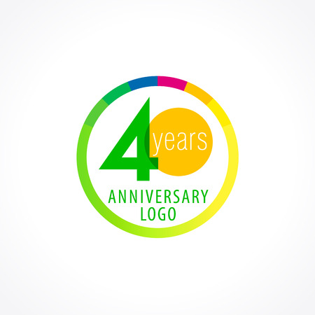 40 years Anniversary colorful stamp.のイラスト素材