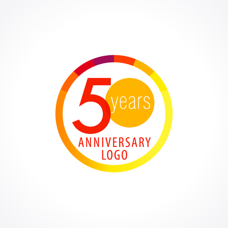 50 years Anniversary colorful stamp.のイラスト素材