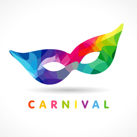 Purim celebrating mask. Holiday logo. Colored decorating accessory.のイラスト素材