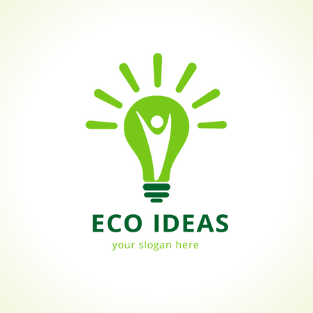Eco ideas vector logo. Environmental, relations, kids, parenthood, childhood.のイラスト素材