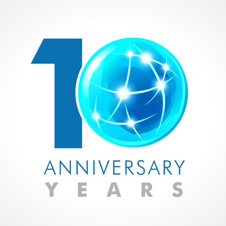 10 years old celebrating connecting logo.のイラスト素材