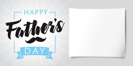 Happy Father's Day lettering and stripes banner. Fathers day calligraphy greeting template vector illustration, you are the best dadのイラスト素材