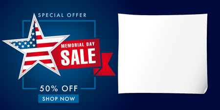 Memorial day sale banner template. Memorial Day Sale discount web iconsのイラスト素材