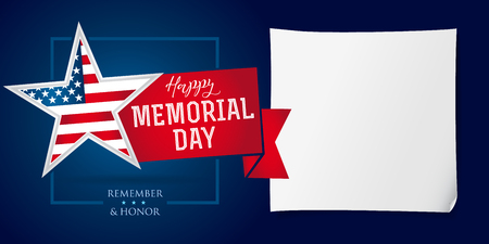 Memorial day remember & honor banner template. Happy Memorial Day. Vector illustrationのイラスト素材