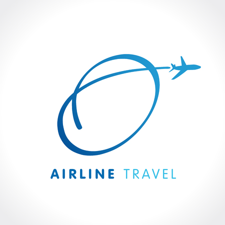 O letter travel company logo. Airline business identy travel logo design with emblem "O". Fly travel vector logo templateのイラスト素材