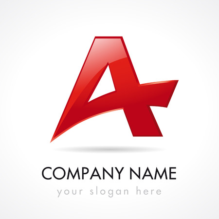 A letter logotype. A company. Traveling, logistics, typographic font, trucking. Editable stained glass branding red template elements.のイラスト素材