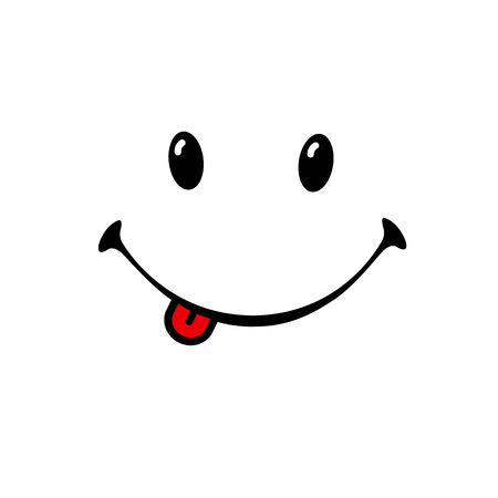Smile emotion icon on white background. Vector smiling with tongue on white background. World Smile Day bannerのイラスト素材