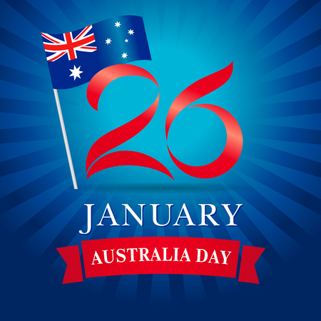 January 26 Happy Australia day greeting card design vector illustrationのイラスト素材