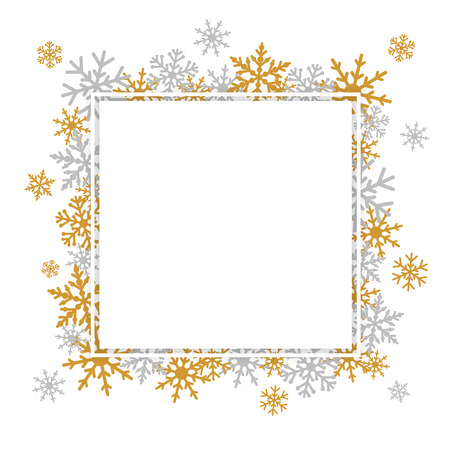 Merry Christmas and Happy New Year snowflakes elegant background.のイラスト素材