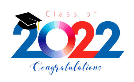 2022 class red blue white. Class of 2022 educational awards. Class off happy holiday, inviting card....