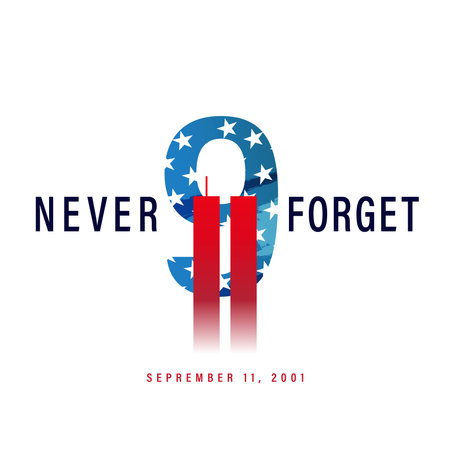 Never Forget 9/11 USA September 11, 2001. Patriot Day, We will Never Forget. Vector illustration for...