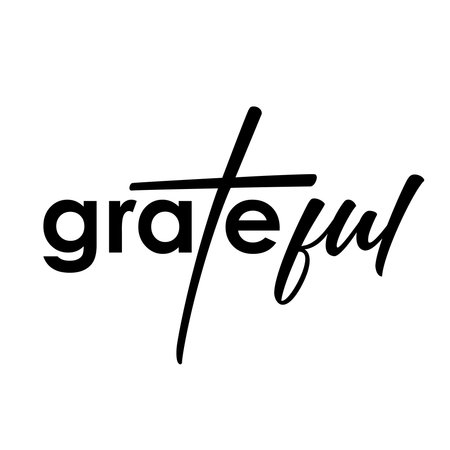 Grateful, christian t shirt design. Religious typography vector design with lettering and cross
