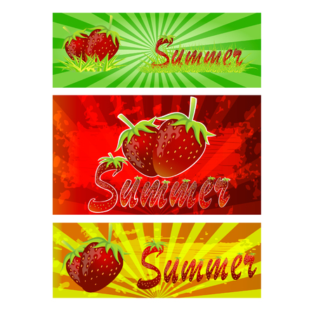 Strawberry and the word summer in strawberry printのイラスト素材