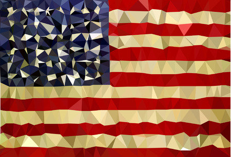 USA high poly triangulate flag flag
