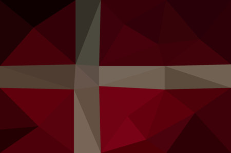Denmark low poly flagのイラスト素材