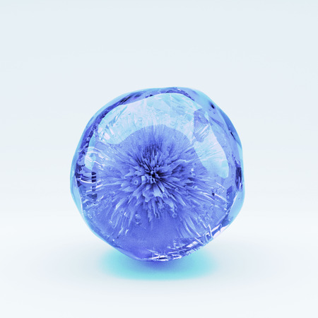Blue glass or crystal ball with large babies and spikesの写真素材