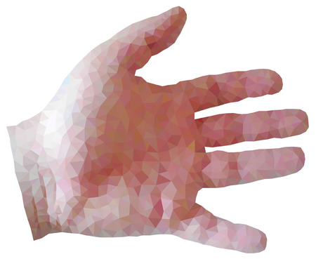 Triangulated five finger open handのイラスト素材
