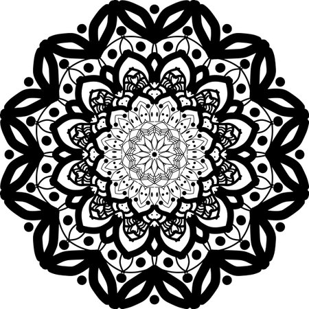 Mandala, patterned circle Ornament, symmetry textureのイラスト素材