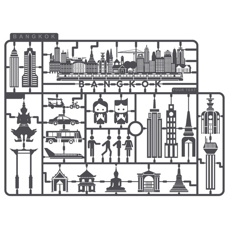 Plastic Model set of Bangkok Metropolisのイラスト素材