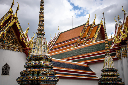 Roof detail of Wat Arun Temple Bangkok Thailand