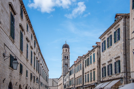 Looking down Stradun or main street in Old town Dubrovnikのeditorial素材