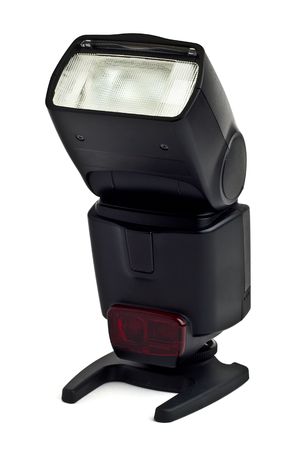 Camera flash isolated on white backgroundの写真素材