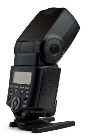 Camera flash isolated on white backgroundの写真素材