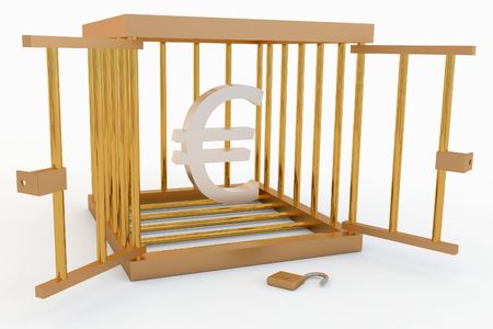 euro in the cageの写真素材