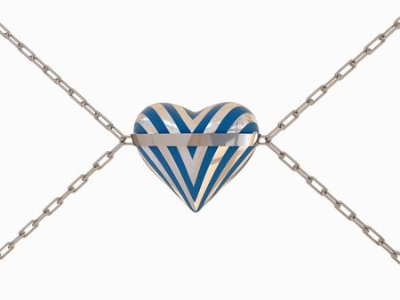 chained heartの写真素材