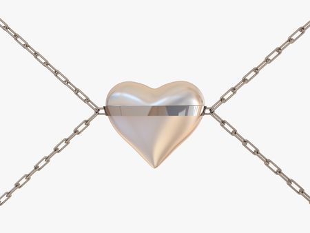 chained heartの写真素材