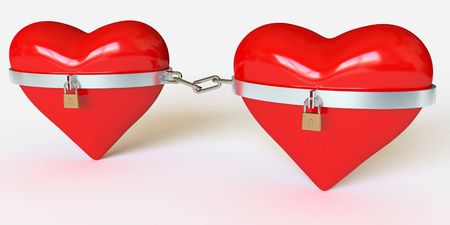 chained heartの写真素材