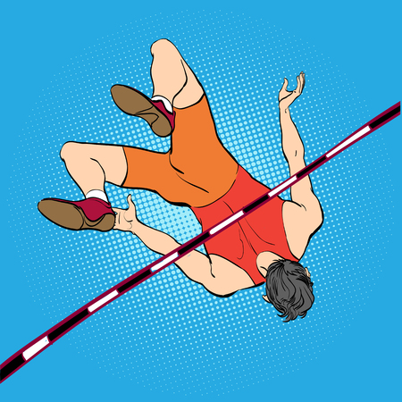 High Jump High result jumping in high Athleteのイラスト素材