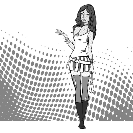 A pretty women looking worriedly. Pretty young women. Glamour girl. Cute woman thinking about something.のイラスト素材