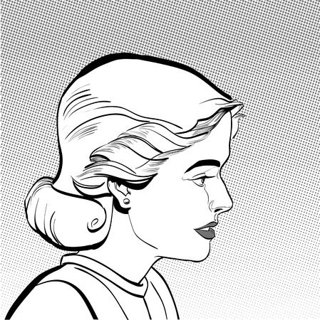 A young woman looking questioningly. Elegant lady.のイラスト素材