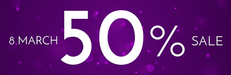 Creative Sale header or banner set with discount offer for Happy Womens Day celebration.