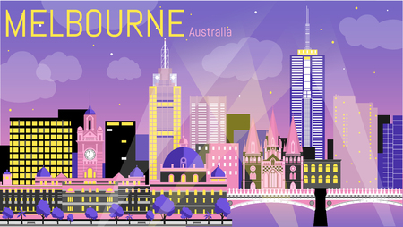 Beautiful illustration of melbourne.のイラスト素材