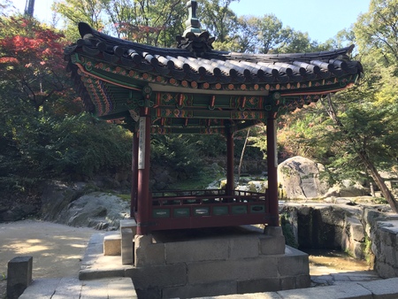 Beautiful traditional Korean gazebo congaの写真素材