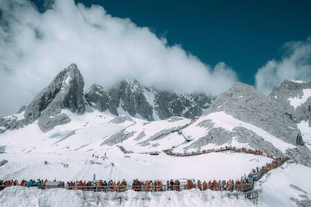 Jade Dragon Snow Mountain in chinaの写真素材