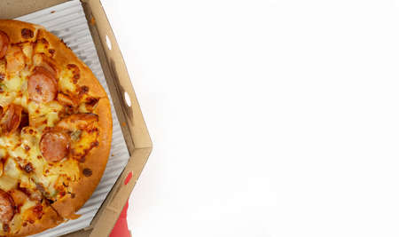 Pizza, fast food in a box It is popular with people all over the world, both young and old. You can find it in most restaurants. Delicious taste and high energyの写真素材