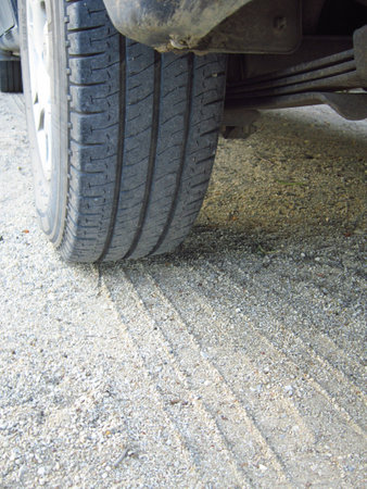 Wheel on the sand floor                               