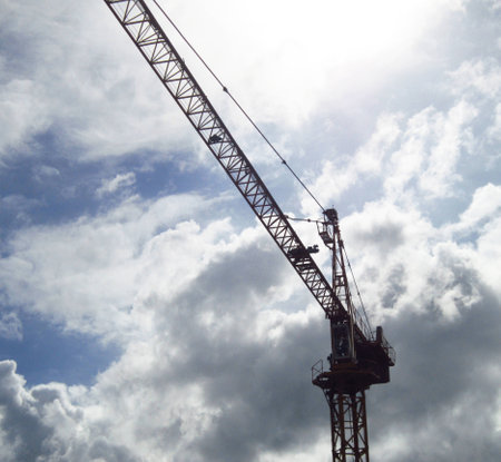 Tall crane under the skyの写真素材