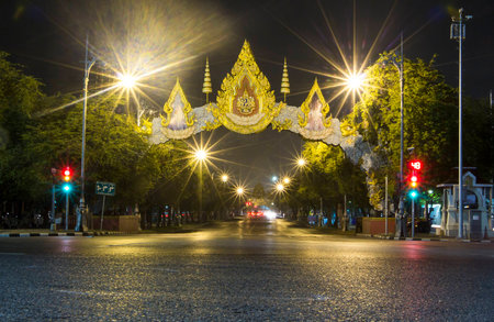 night road in Bangkokの写真素材